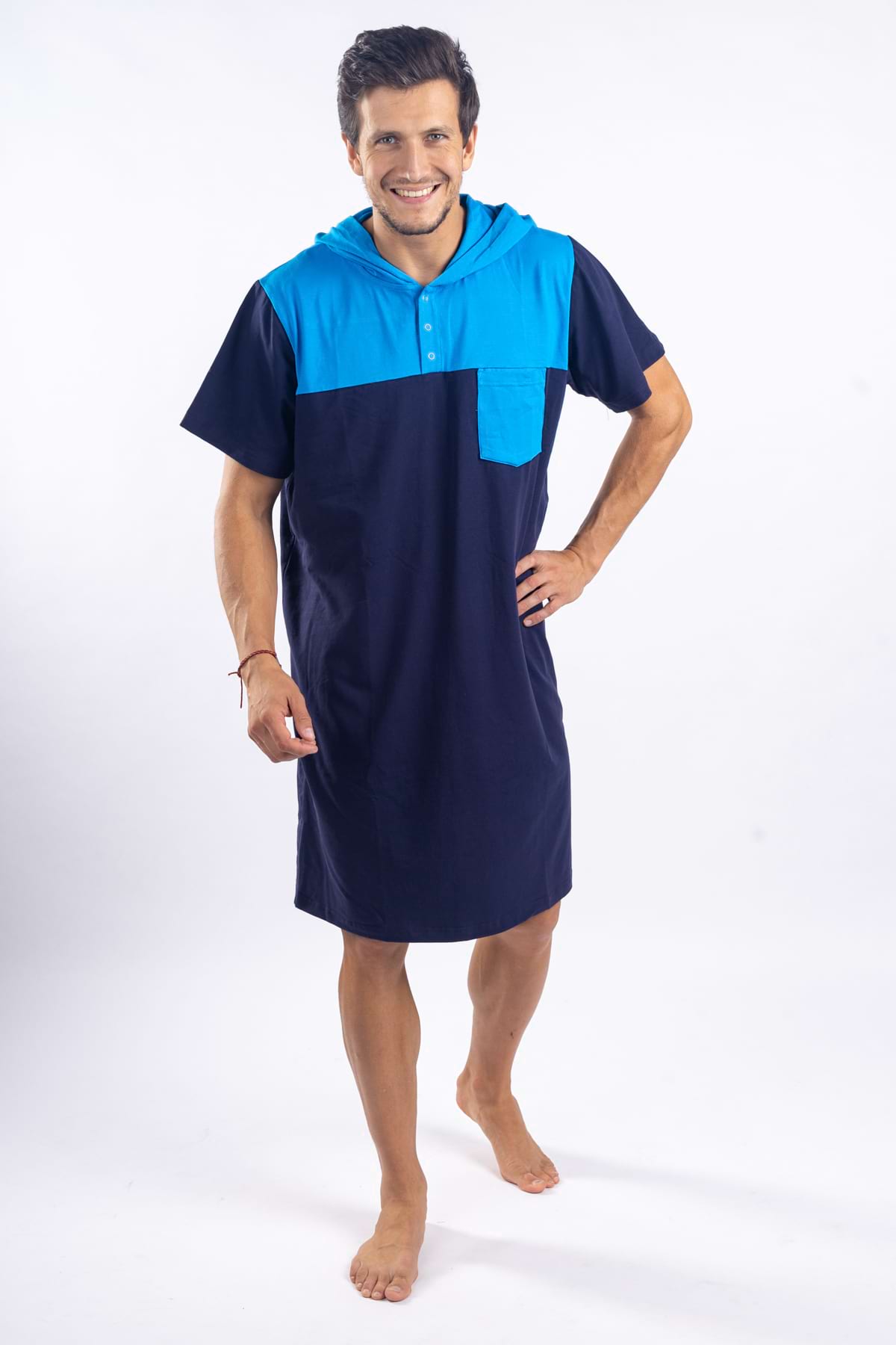 Navy Blue Men's Nightgown