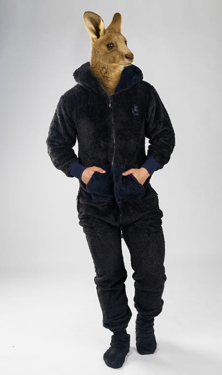 Black Navy Teddy Onesie