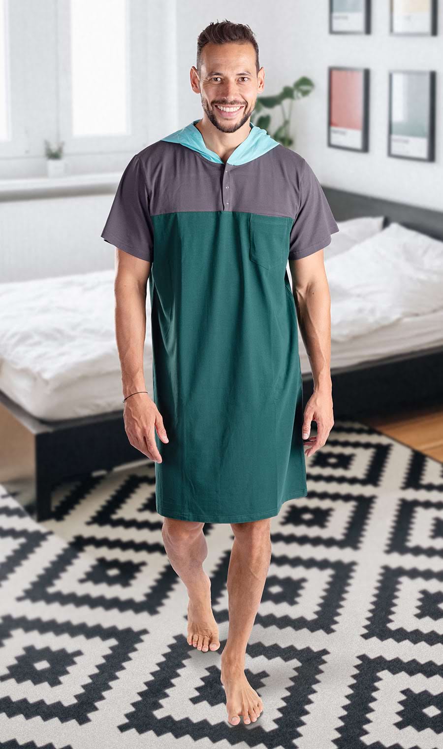 Green Mint Men's Nightgown