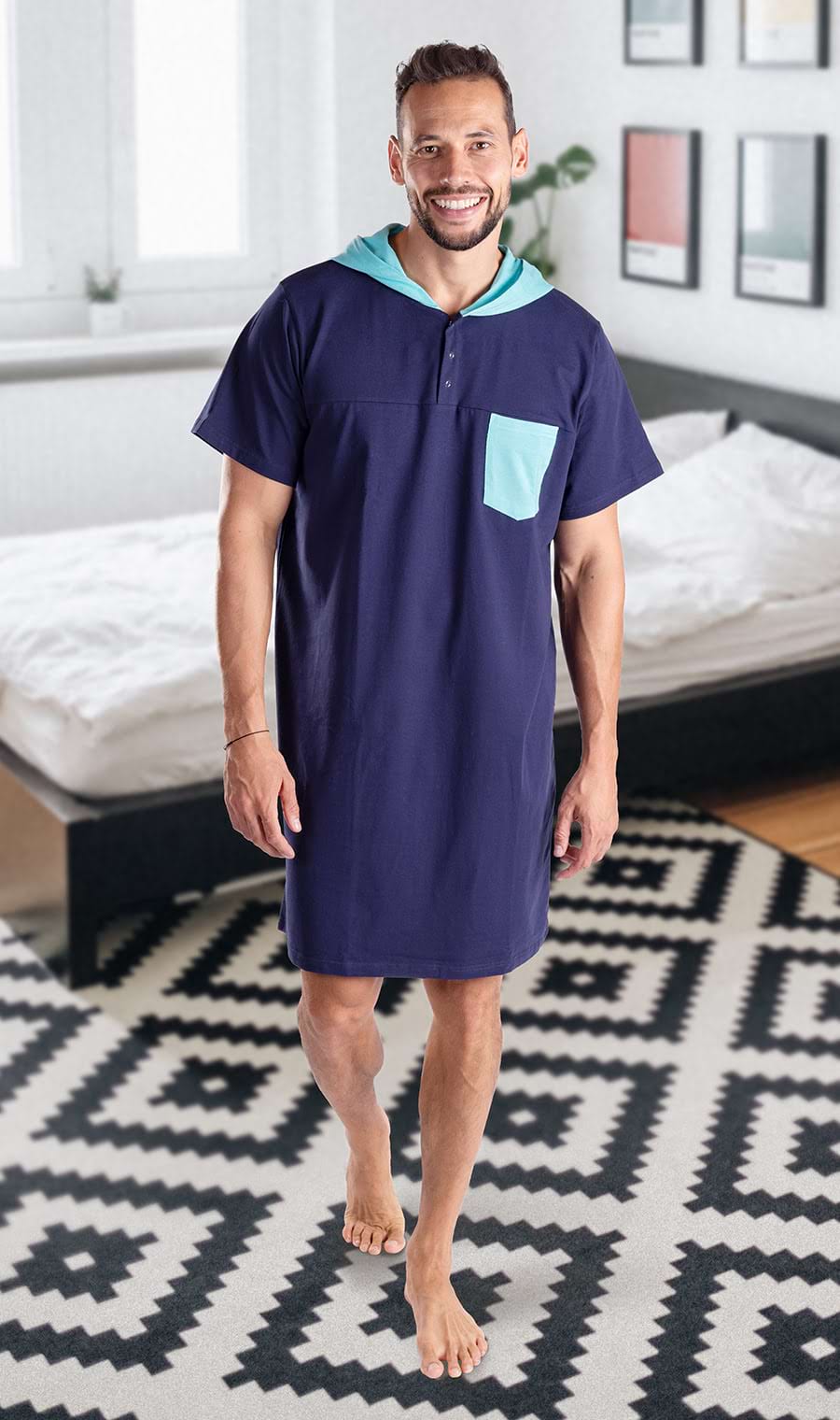 Navy Mint Men's Nightgown