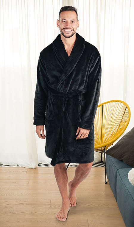 Black Men's Bathrobe