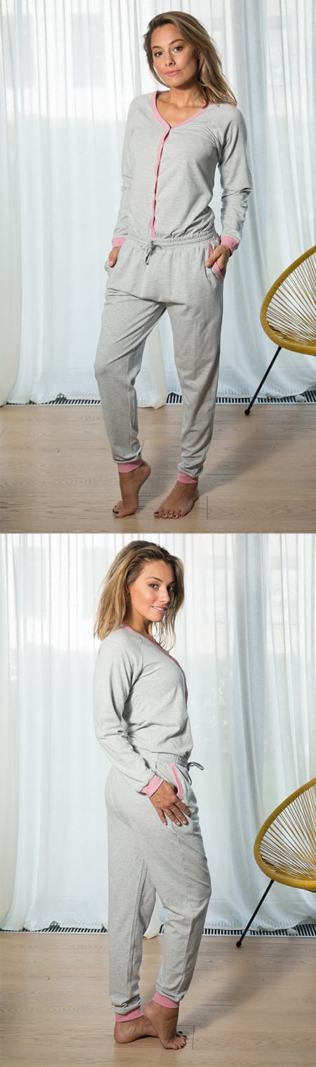 Light Grey Ladies Pyjama Overall
