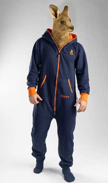 Navy Orange Onesie